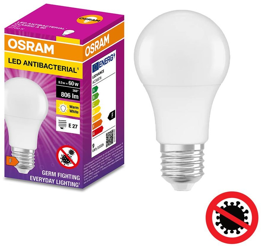 Osram LED Żarówka antybakteryjna A60 E27/8,5W/230V 2700K -