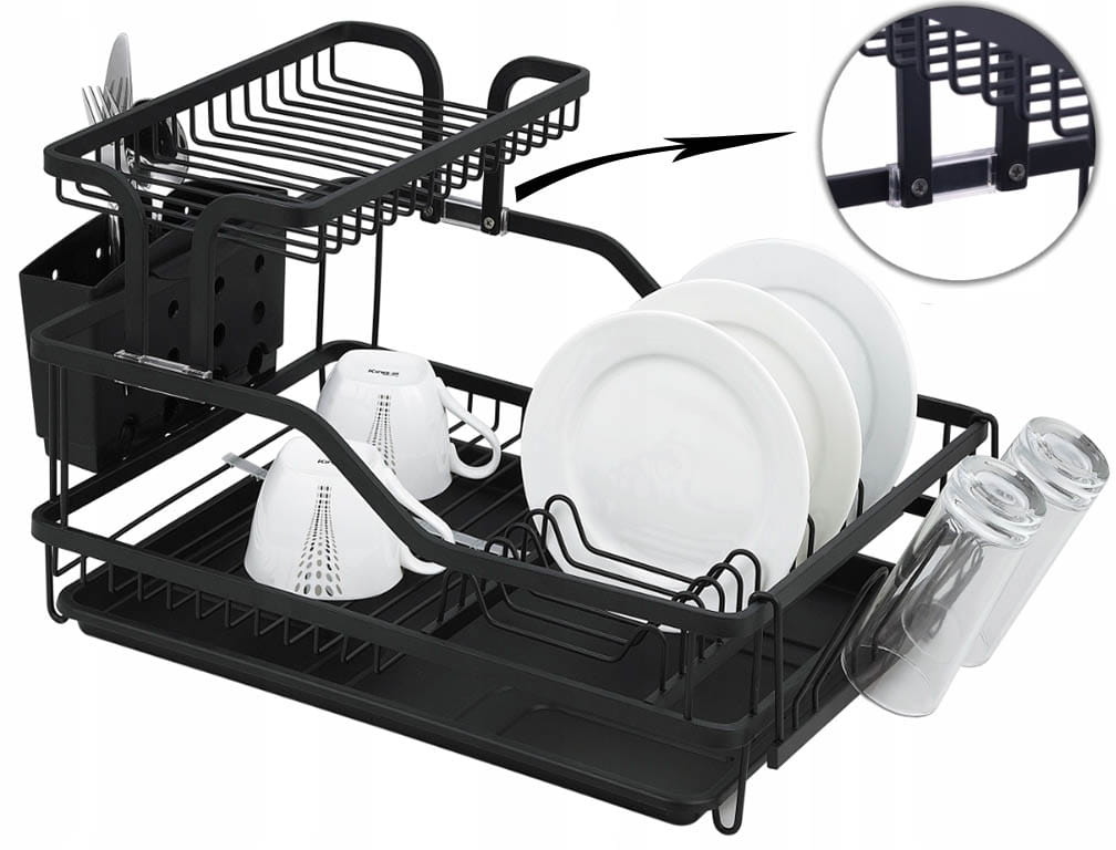 KAMILLE Suszarka do naczyń Kamille KM 0750 aluminiowa czarna Kamille KM 0750