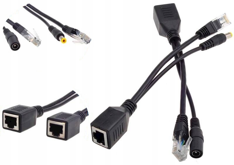 Adapter PoE dla sieci Lan zestaw konwerter rj45