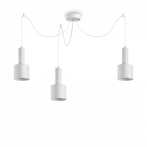 Ideal Lux Lampa wisząca potrójna Holly SP3 231587 loftowa biała lampa zwieszana 231587