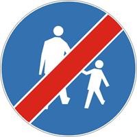 Znak drogowy nakazu C-16A Koniec drogi dla pieszych