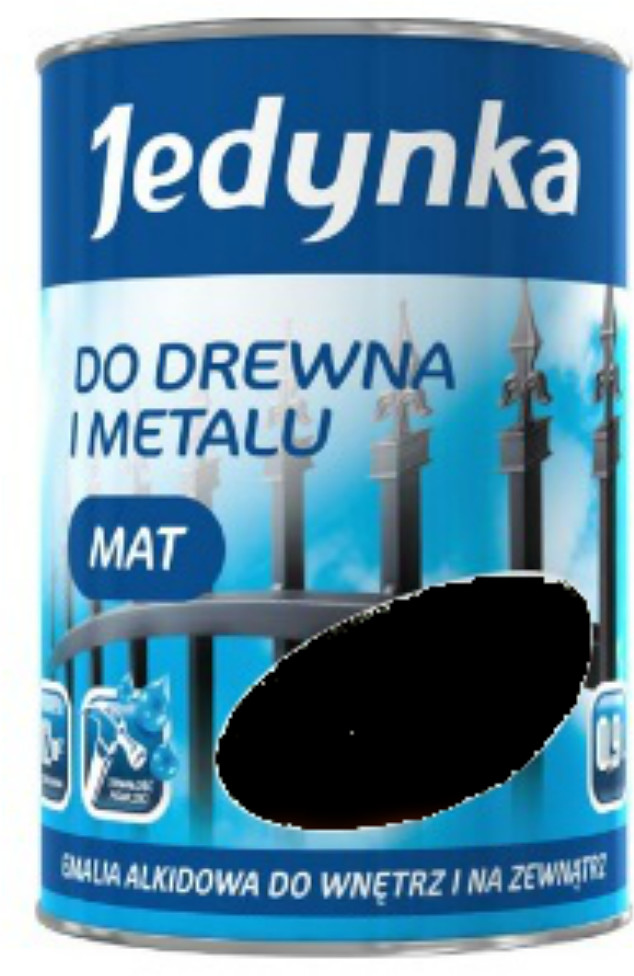 Jedynka DO DREWNA I METALU, mat, czarna, 5 l.