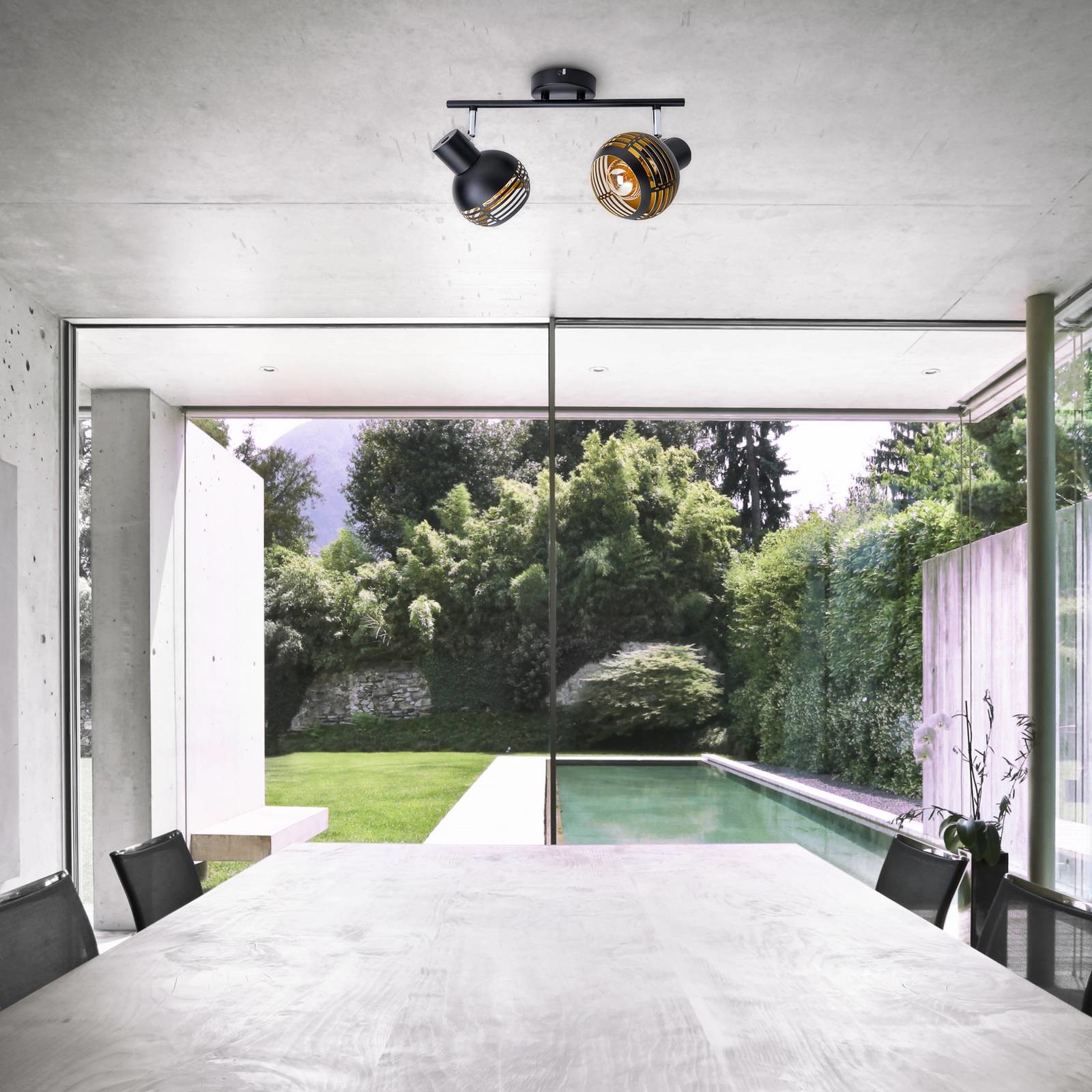 Näve Lampa sufitowa Casco, 2-punktowa, czarna