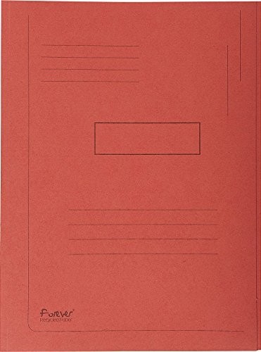 Exacompta 445003e akcesoria na akta (karton z recyklingu, pole do opisywania, 2 klapy 290 G Foldyne Forever, DIN A4) Czerwony 3130632445003