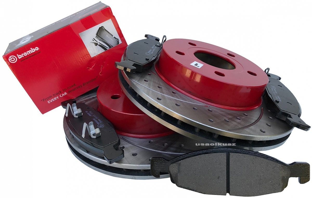 BREMBO ATM Przednie klocki WIERCONE tarcze hamulcowe RED Jeep Grand Cherokee 1999-2002 TEVES 2524Sb+P37005