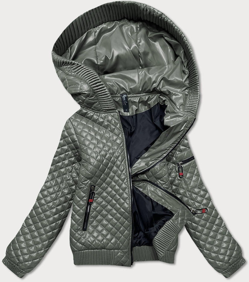 ROSSE LINE KRÓTKA KURTKA PIKOWANA ZE ŚCIĄGACZAMI KHAKI (7261) - ROSSE LINE