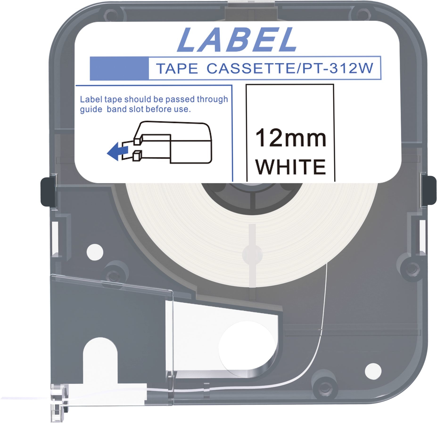 Max LM-312W, 12mm x 8m, biała taśma zamiennik