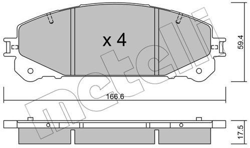 METELLI Zestaw klocków hamulcowych, hamulce tarczowe 22-0938-0