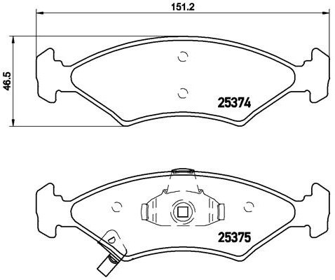 BREMBO Zestaw klocków hamulcowych, hamulce tarczowe P 30 062