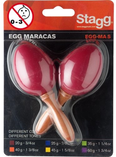 Stagg 13347 para krótkich uchwytów plastikowych marakasy do jajek - Rot 13347