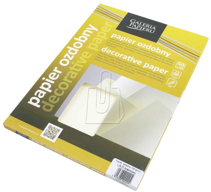 Argo Papier ozdobny 120g. - laid kremowe