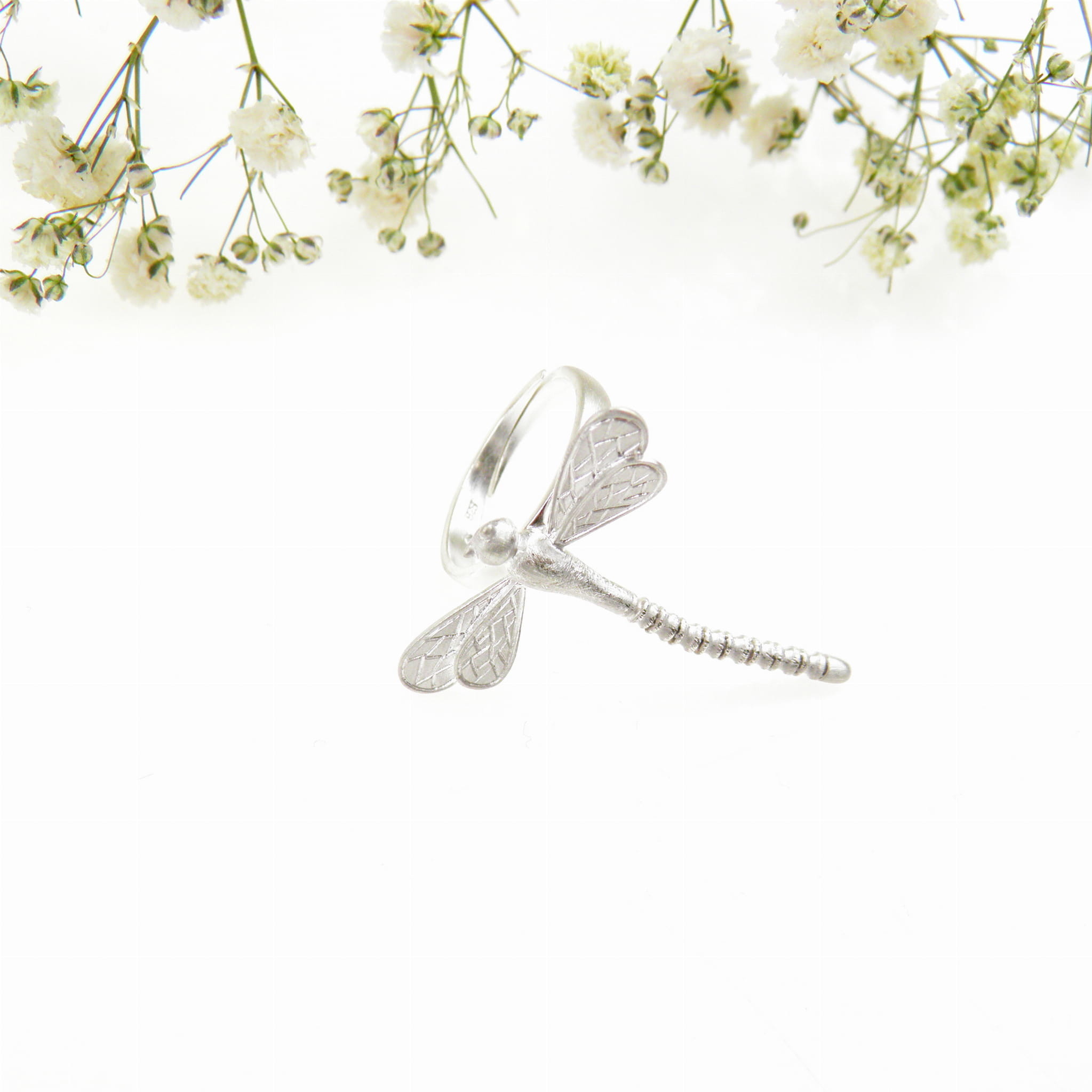 Venus Galeria Pierścionek srebrny - Ważka W3  biała