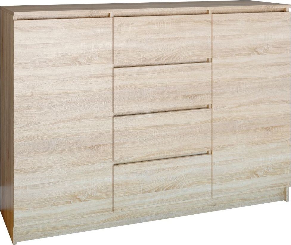 Topeshop KOMODA SZAFKA 2D4S 120CM SONOMA DRZWI SZUFLADY 2D4S SONOMA KPL