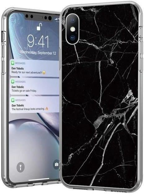Wozinsky Marble żelowe etui pokrowiec marmur Samsung Galaxy M31 czarny - Czarny
