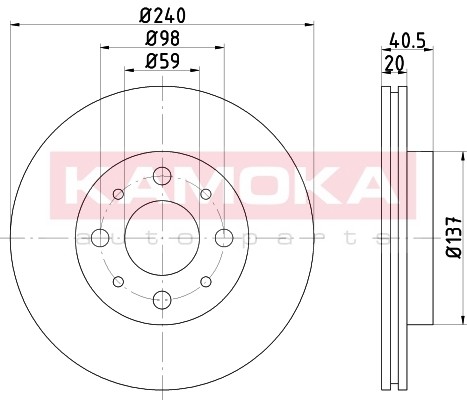 KAMOKA Tarcza hamulcowa 103215 103215