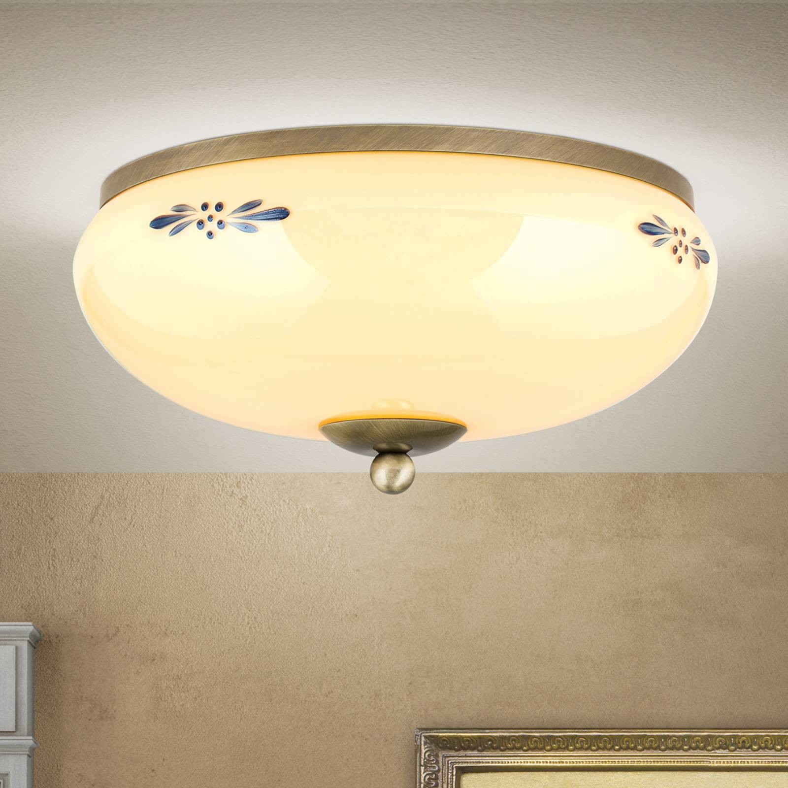Orion Lampa sufitowa Landhaus patyna niebieska 28cm