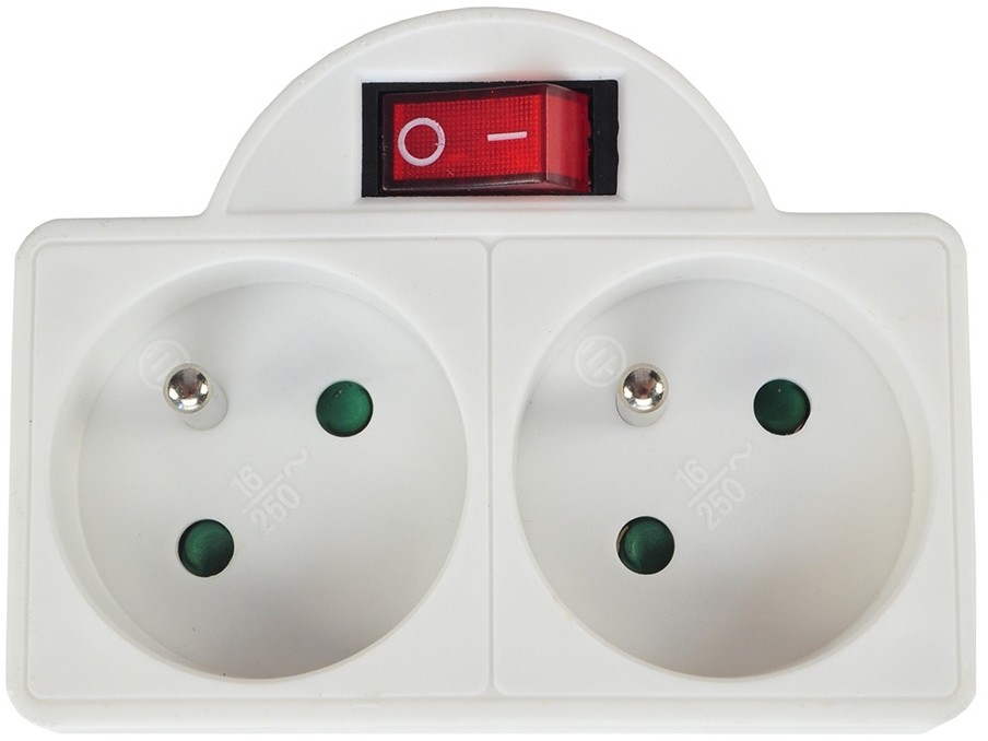 Solight Rozgałęźnik z wyłącznikiem 2x10A/230V