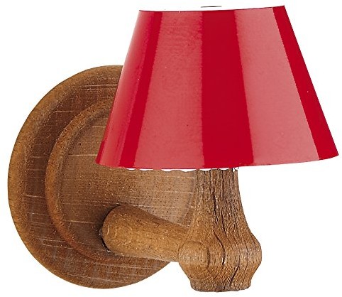Kahlert Licht kahlert Licht 10358  miniaturowe wyposażenie akcesoria  uchwyt ścienny z drewna, abażur, czerwony