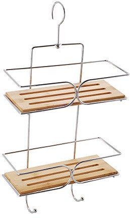 MSV MSV 140610 Server regał narożny Regał z przyssawkami, bambus/metal chromowany, 25 x 11 x 38,5 cm 1229/140610