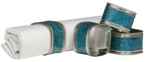 Premier Housewares Premier housewares kwadratowe stojak na serwetki Glitter -częściowy zestaw turkusowy 1403766