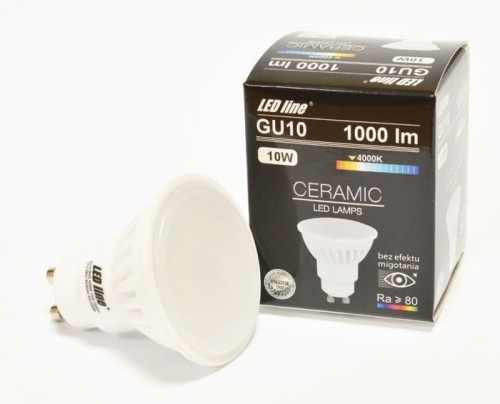 LED Line ŻARÓWKA LED LEDline GU10 10W biała dzienna 4000K 170-250V - 10 szt. 248597-10x