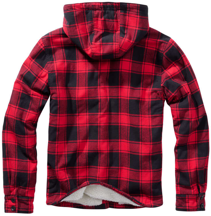 Brandit Kurtka w Kratę z Kapturem Lumberjacket Czarno-Czerwona 3172.41/5XL
