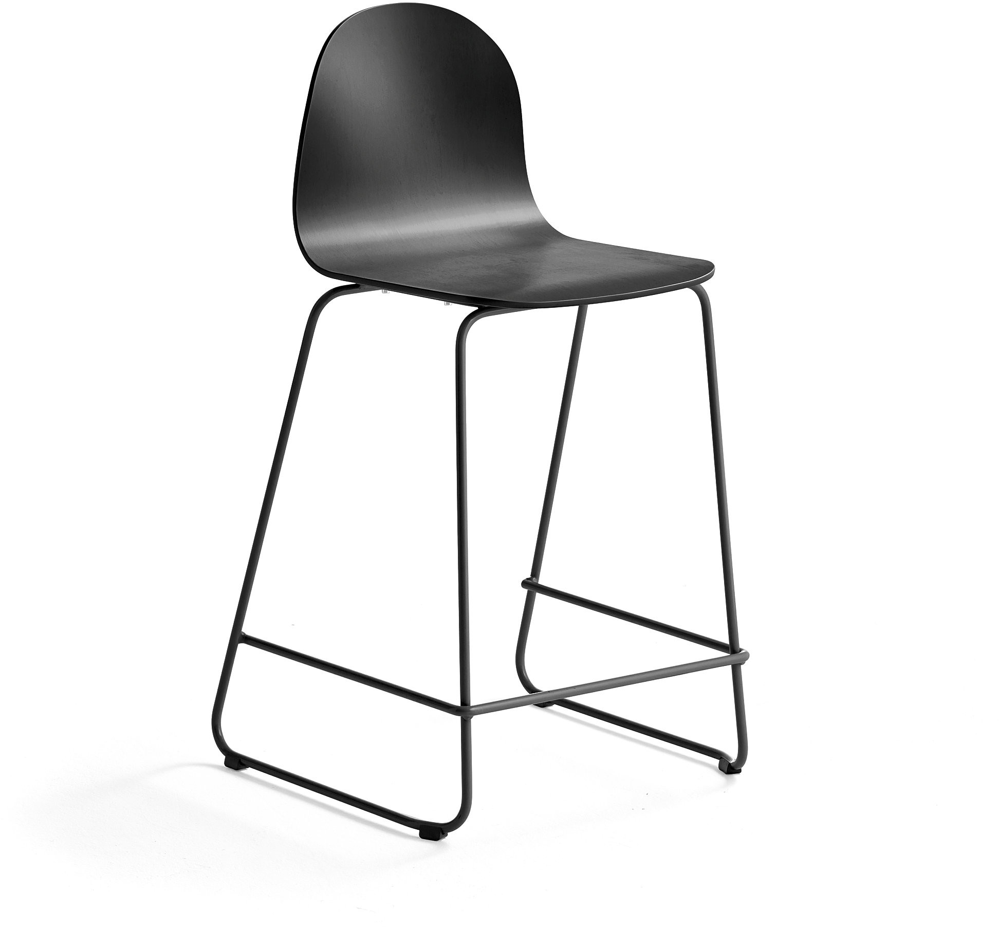 AJ Produkty Krzesło barowe GANDER, płozy, siedzisko 630 mm, lakierowany, antracyt