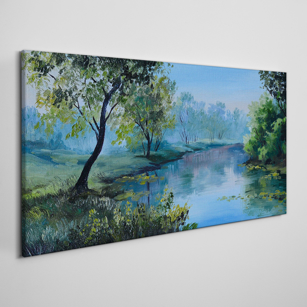 PL Coloray Obraz na Płótnie las rzeka krajobraz 100x50cm