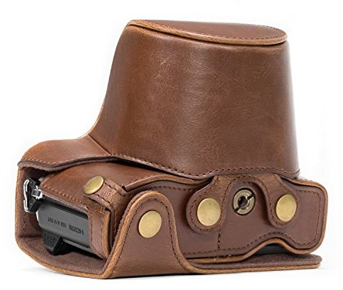 MegaGear megagear skórzana torba na aparat do Olympus OM-D E-M10 Mark II z 14  42 MM kompaktowy system akcesoriów do MG638