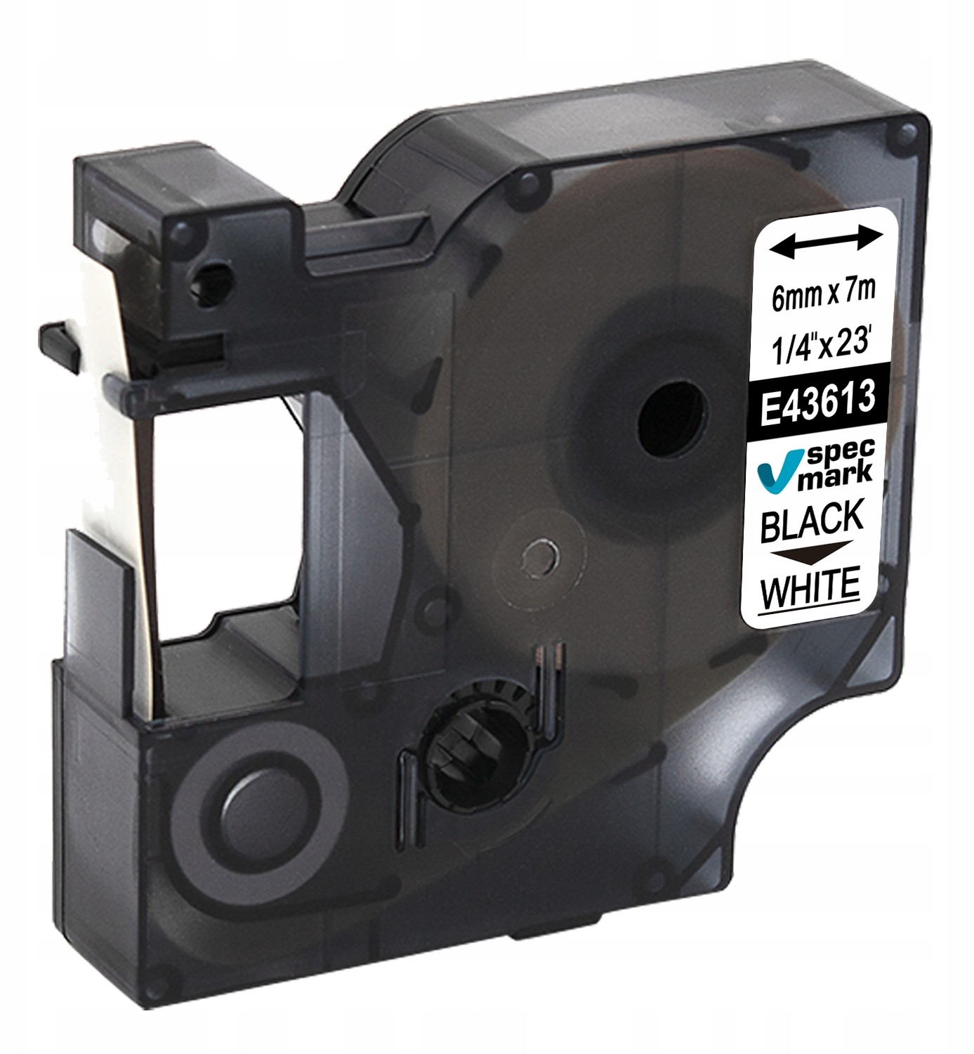 Dymo Taśma do D1 43613 6mm/7m biała/czarny