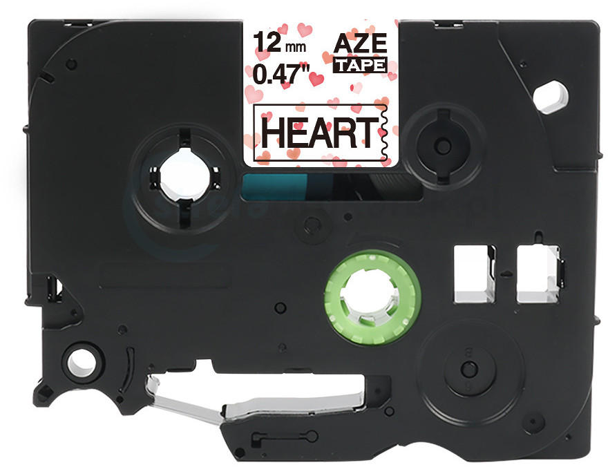 Brother strefadrukarek.pl Taśma TZe-MPVA31 12mm x 4m ozdobna serwone serca czarny nadruk - zamiennik| OSZCZĘDZAJ DO 80% - ZADZWOŃ! 730811399 PROMOCJA! TZE-MPVA31