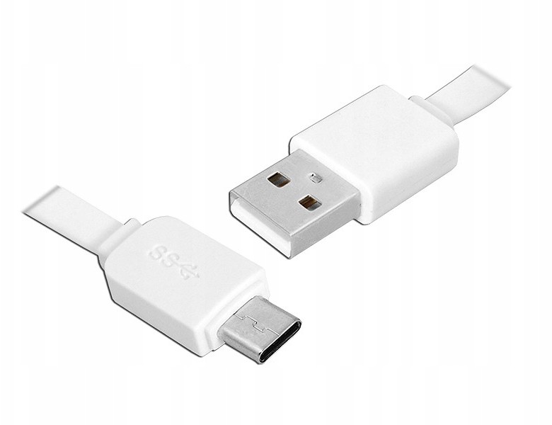 Ps Kabel Usb - Type-C 1m płaski biały