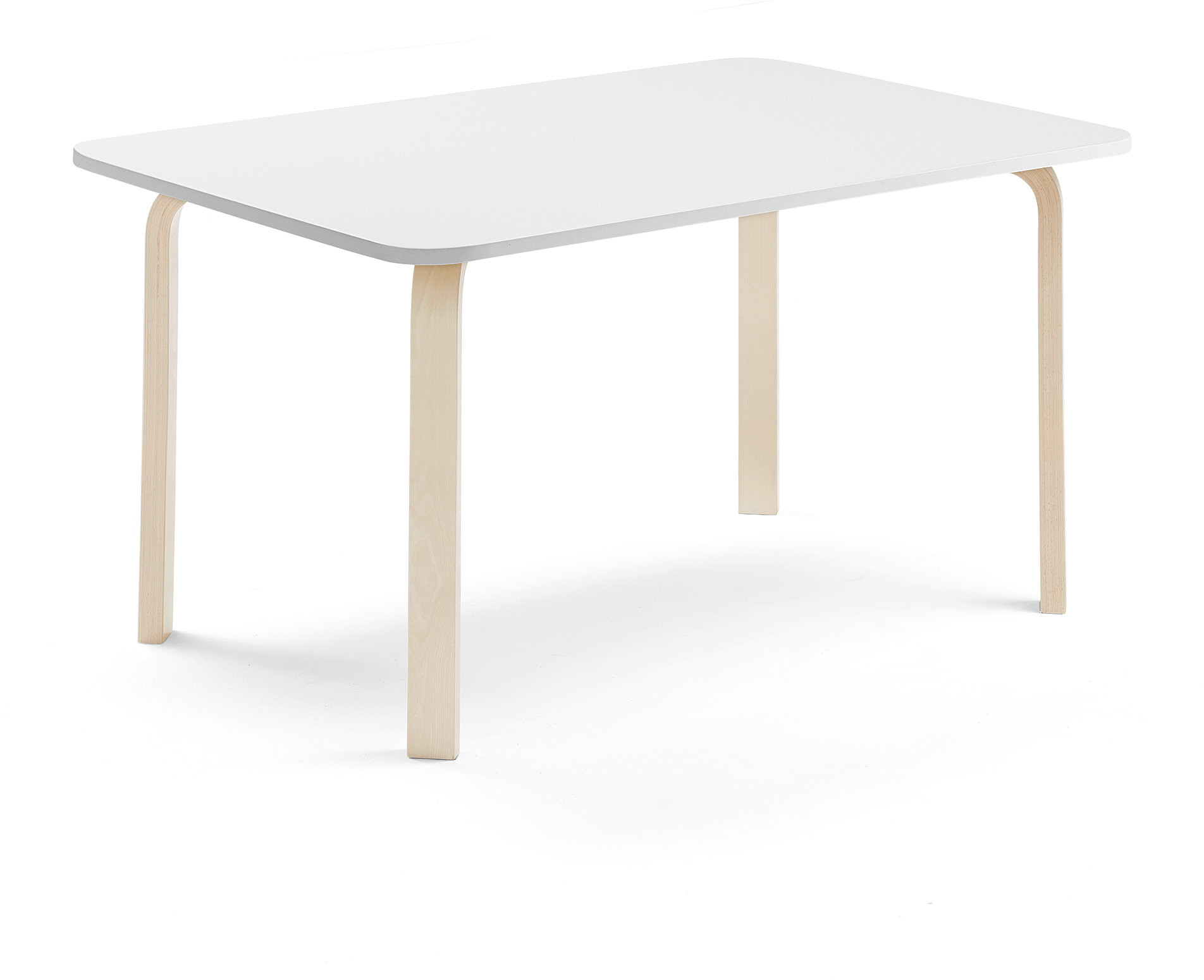 AJ Produkty Stół ELTON, 1400x700x640 mm, biały laminat, brzoza