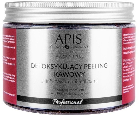 Apis Detoksujący peeling kawowy Malina 300g