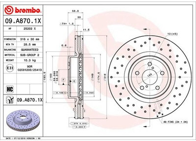 BREMBO 09.A870.1X 09.A870.1X