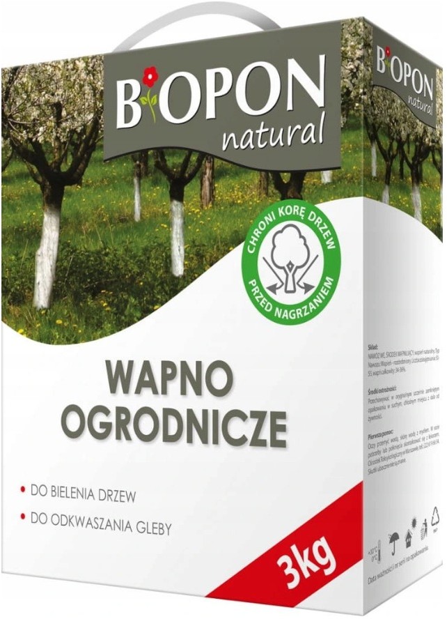 Biopon 3kg Wapno Ogrodnicze Bielenie Odkwaszanie