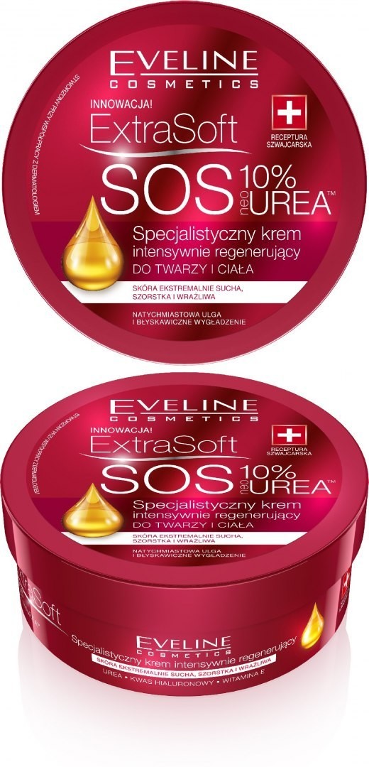 Eveline Extra Soft SOS 10% Urea Krem intensywnie regenerujący do twarzy i ciała 175ml 91925