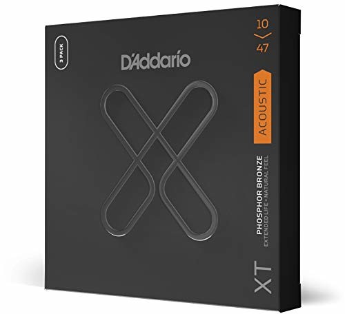 DAddario XTAPB1047, XT akustyczny brąz fosforowy, lekki, 10-47, 3 zestawy XTAPB1047-3P
