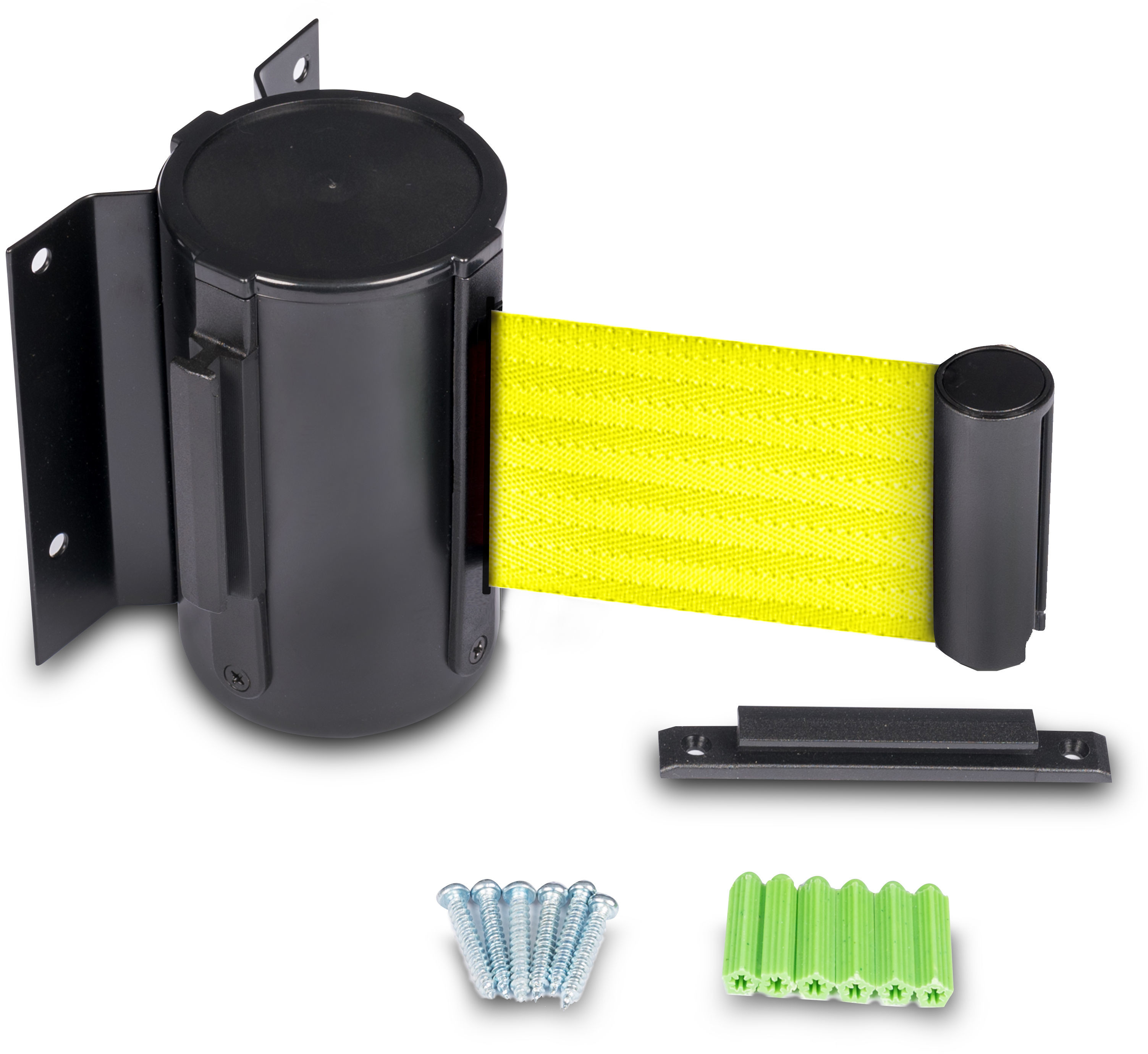 Kaseta ścienna czarna z taśmą żółtą 2,2m