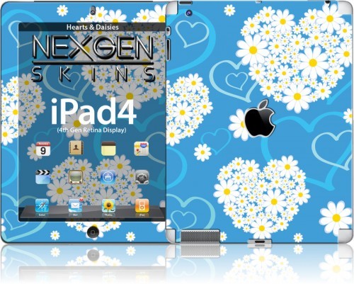 Nexgen Skins Nexgen Skins - Zestaw skórek na obudowę z efektem 3D iPad 2/3/4 (Hearts and Daisies 3D) IPAD40030