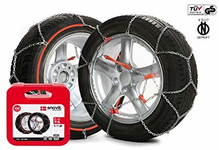 Snovit E-9 NEO łańcuchy śniegowe, metal, ogniwa łańcucha o grubości 9 mm, 2 sztuki, rozmiar 130 8U998E