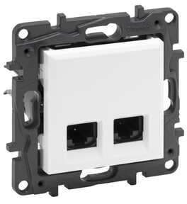 Legrand Gniazdo teleinformatyczne Niloe Step 863170 2 x RJ45 kat 6A STP podwójne białe