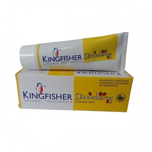 Kingfisher Pasta do zębów dla dzieci o smaku truskawkowym bez fluoru 75ml