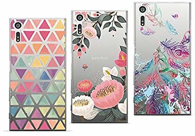Sony Novago Novago Kompatybilne z XZ, XZS miękkie etui przezroczyste i odporne odporne odporne na wstrząsy z wysokiej jakości nadrukiem (3 okładki, wielokolorowe) CoqueSONYXZ