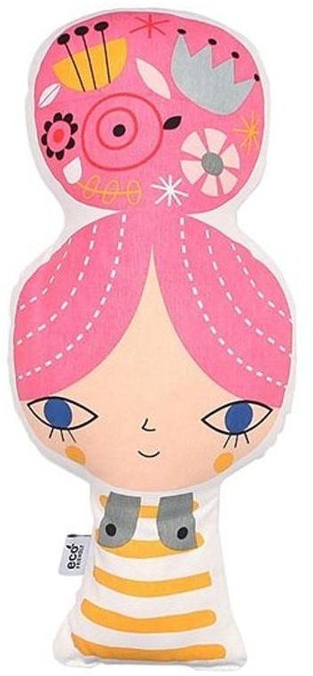 Petit Monkey Petit Monkey - poduszka z BIO bawełny Dziewczynka z kokiem 42 cm