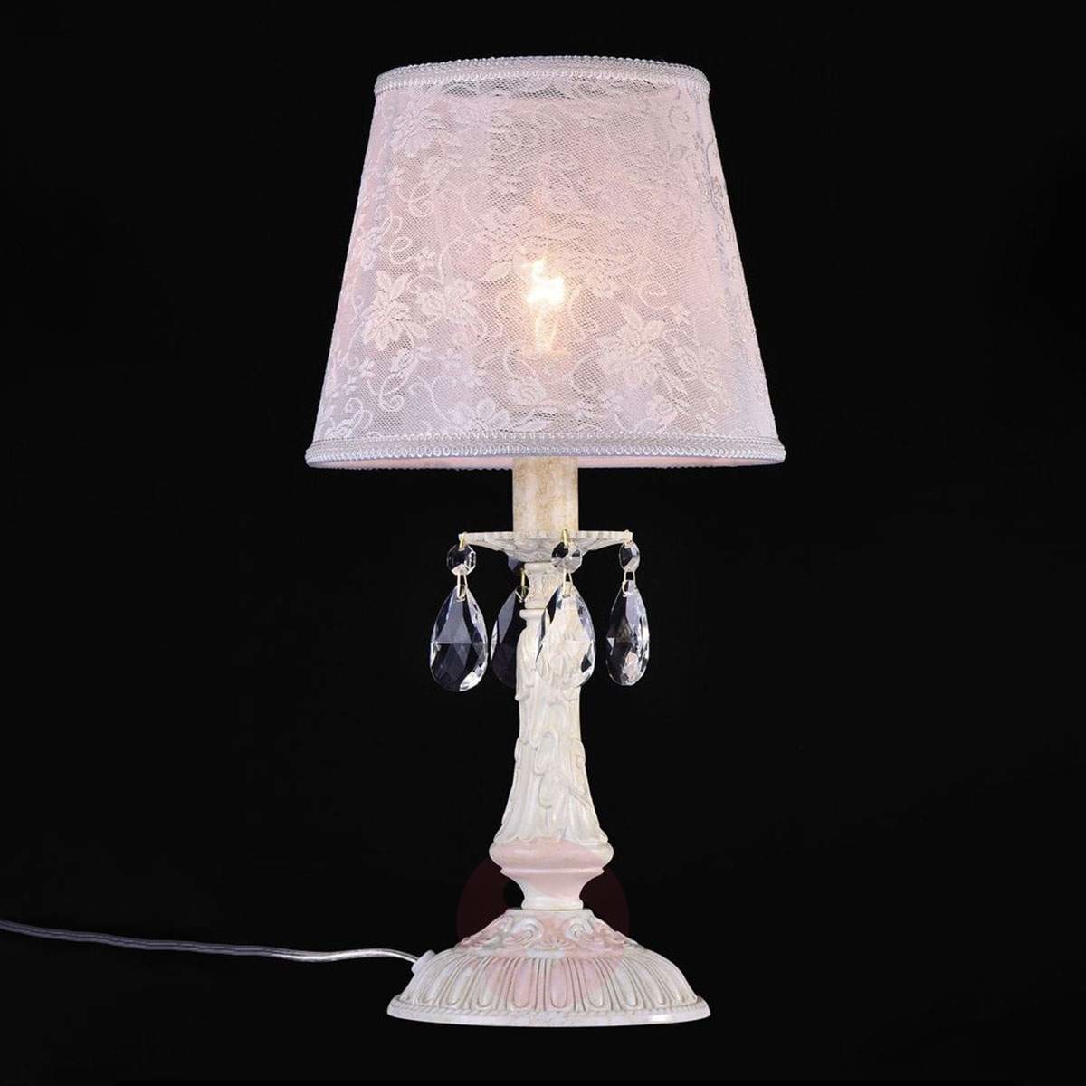 MAYTONI Lampa stołowa Filomena z koronkowym kloszem