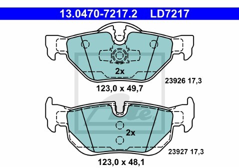 ATE Klocki hamulcowe - komplet 13.0470-7217.2