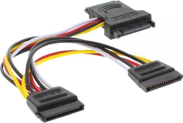 InLine wewnętrzny SATA Kabel zasilający SATA męski - żeński - 2x SATA m 0 (29681)