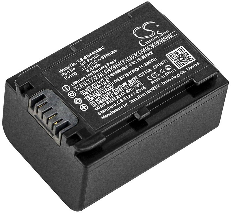 Cameron Sino Sony FDR-AX33 NP-FV50A 900mAh 6.57Wh Li-Ion 7.3V