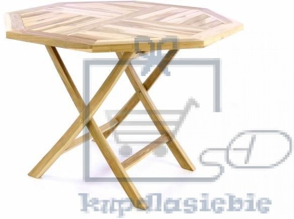 Divero Stół składany DIVERO - drewno tekowe - 100 cm